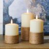 3 TruGlow® LED Pillar Candles with Rope Base from Lights4Fun